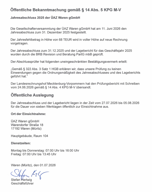 Öffentliche Bekanntmachung_Jahresabschluss 2025